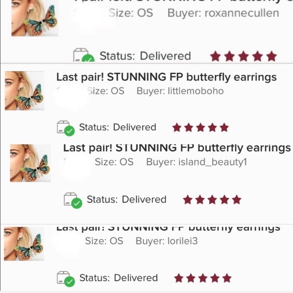 ❤️LAST PAIR! 🦋 multicolored rhinestone studs🧡 - Picture 5 of 8